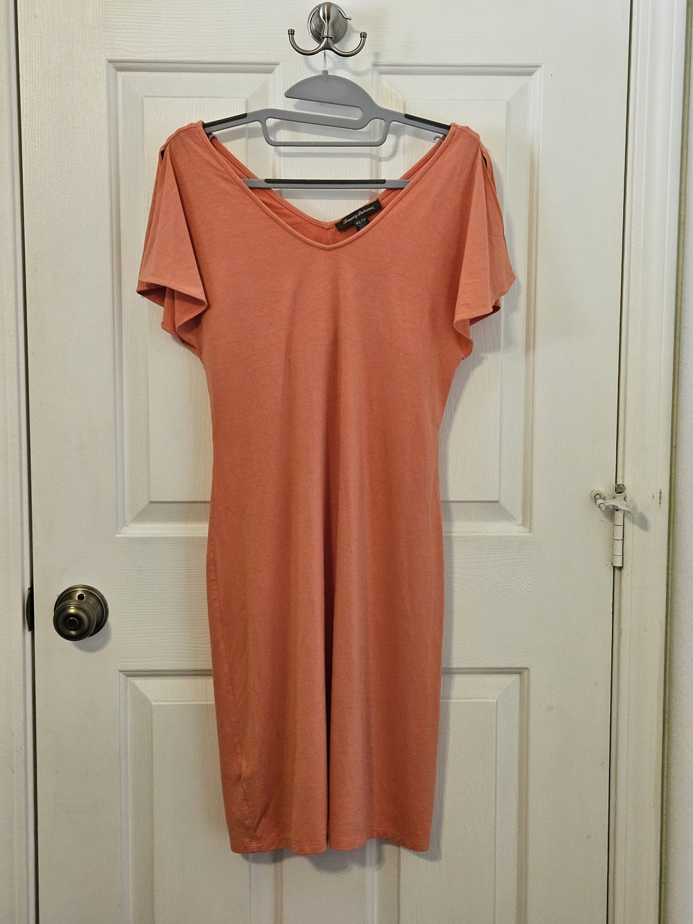 Tommy Bahama Coral V-Neck Flutter Sleeve Midi Dress XS